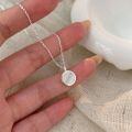 wholesale S925 Sterling Silver Round White Crystal Necklace for Women, Luxe Cat's Eye Stone Imitation Collarbone Chain with High-End Appeal-0-1