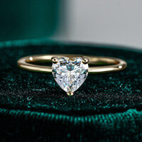 18K Gold Plated S925 Silver 1ct Moissanite Heart-Shaped Ring-1CT (set with zircon)  9 yards