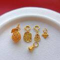wholesale Gold-plated 925 Ancient Silver Fittings: Money Bag, Palden Lhamo, Gourd, Vajra Bell Pendant, Drop Pendant for DIY-0-1