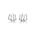 wholesale S925 Sterling Silver Micro Diamond-Inlaid Line Earrings, Minimalist Style Internet-Famous Claw Shape Elegant Accessory G7193-0-4