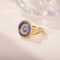 wholesale Original new style epoxy resin 26-letter alphabet full diamond trendy ins-style sterling silver ring for women, gift-0-2