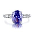 wholesale S925 Sterling Silver High Carbon Diamond Ring Women Tanzanite 8A Zircon Square Ice Flower Cut Color Gemstone Ring Live Streaming Best-Seller Wholesale-0-6