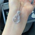 wholesale Plated Silver New Chinese Style Gourd Necklace for Women, Hydrogrossular Quartz Jade, Live Streaming Hit Wholesale, Minimalist Tourist Attraction Goods-0-3