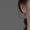 wholesale Sterling Silver Minimalist Hoop Earrings Small Distorted Irregular Design High-End Ear Clasp M02262-0-2