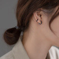 wholesale S925 silver round concave short ear clips Korean version simple and stylish unisex earrings M01939-0-1