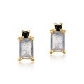 wholesale S925 Sterling Silver Gold-Plated Cross-Border New Simple Geometric Labradorite Stud Earrings, Versatile for Women, Wholesale from Manufacturers-0-4