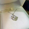 wholesale S925 Sterling Silver Pearl Four-Leaf Flower Pendant Necklace, Minimalist Luxury Japanese-style Delicate Four-Leaf Clover Collarbone Chain-0-5
