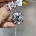 18K Gold Cultured Paraiba Tourmaline Set Pendant Earrings Ring-0-1