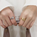 wholesale S925 Sterling Silver Irregular Creative Multi-layer Wrap Open Ring, Popular in Europe and America for Fashion Trendsetters-0-3