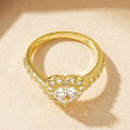 Metal Alloy Sweet Heart-shaped Light Luxury Heiress-style Diamond Ring for Women, Niche Design Wholesale-0-1