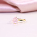 wholesale S925 Sterling Silver Simple 2 Carat Ring Set with Natural Topaz, European and American Wedding Ring, Pink Crystal Ring, Bestseller for Women-0-1