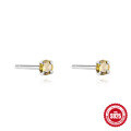 wholesale S925 Sterling Silver small elegant colorful diamond stud earrings for daily wear and ear care-0-5