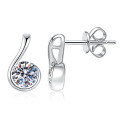 S925 Silver Moissanite Note Stud Earrings, Cross-border Xiaohongshu Live Hot Sale, Wholesale-0-3