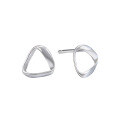wholesale S925 Sterling Silver Geometric Triangle Stud Earrings for Women, Korean Style Hollow-Out Minimalist Fashion Earrings, Christmas Gift-0-4