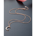 wholesale S925 Sterling Silver Alloy Korean Style Internet-Famous Starry Sky Series Rose Gold Plated Pendant Choker Necklace for Women with Zircon Moon-0-2