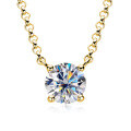 S925 Silver Invisible Necklace with 1ct D Color Moissanite Square Pendant-0-34