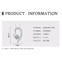 925 Sterling Silver D Color Moissanite Geometric Drop Pendant Necklace-Heart-shaped necklace [White Gold]  925 Silver