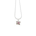 wholesale S925 Sterling Silver Pink Diamond Small Starfish Necklace for Women, Light Luxury Advanced Sense Five-Pointed Star Sweet and Cool Style Elegant Collarbone Chain-0-4