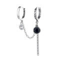 wholesale S925 Sterling Silver Internet-Famous Viral Cool and Edgy Double Ear Clip Black Zircon Fringe Small Design Earrings-0-4