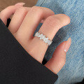 wholesale 925 Sterling Silver Small Fresh Daisy Open Ring Sweet Ins Style Full Diamond Five-Petal Flower Ring R02885-0-1