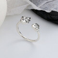 wholesale S925 Sterling Silver Zodiac Little Tiger Coin Bag Adjustable Ring Cute Sweet and Cool Style Index Finger Ring-0-2