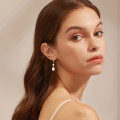 S925 Sterling Silver Pearl Earrings Elegant Lady Style-0-2