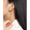 wholesale S925 Sterling Silver ET425 Korean Version Ins Niche Design Minimalist Versatile C-shaped Long Fringe Ear Clip for Non-Pierced Ears-0-3
