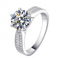 S925 Sterling Silver Moissanite Six-Prong Star Queen Ring for Wedding Proposals-0-3