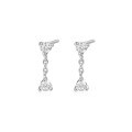 wholesale S925 Sterling Silver Irregular Marquise Zircon Fringe Earrings With Floral Drop Chain-0-6