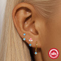wholesale S925 Sterling Silver Round Colorful Opal Marquise Diamond Ear Hinges Hoop Earrings Stud Set-0-1