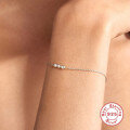 wholesale S925 Sterling Silver Triple Diamond Inlay Ins-Style Bracelet Jewelry, Korean and Japanese Aesthetic, Unique and Niche High-End Chain Accessory-0-3