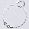 wholesale Metal material new cross-border double infinity ∞ heart bracelet women's Japanese and Korean fashion high-end sense jewelry birthday gift-0-0