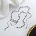 wholesale S925 Sterling Silver Plated Pin-Shaped Tassel Necklace, New Ins Design Pendant Collarbone Chain-0-2
