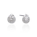 wholesale S925 Sterling Silver Fashionable and Elegant Diamond-Studded Earrings, Korean Style Simple Zircon Ear Accessories, Women's Small Fresh Ear Studs-0-4