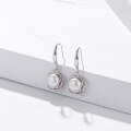 wholesale S925 sterling silver Korean-style elegant and ethereal floral ear hooks with embedded freshwater pearl earrings for women-0-1