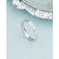 wholesale 925 Sterling Silver Crushed Ice Ring for Women, Small and Niche, Light Luxury with a High-End Feel, Adjustable Open Band, Minimalist Circle Ring for Index Finger or Pinky, Gift for Girlfriend-0-0