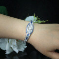 wholesale 925 Silver Gold-Plated High Carbon Diamond Royal Blue Art Deco Vintage Party Jewelry Bracelet for Women-0-4
