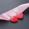 wholesale S925 sterling silver Korean-style Japanese-inspired sweet student earrings, simple and cute red heart earrings for women wholesale-0-3