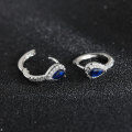 wholesale 925 silver plated with white gold, inlaid with sapphire, new stylish and versatile women's hoop earrings with a high-end feel-0-2