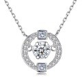 wholesale S925 Sterling Silver "Dancing Heart" Diamond-Embedded Necklace for Women, Fashionable European and American Niche Design with Swarovski Elements Collarbone Chain-0-5