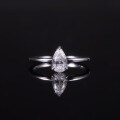 wholesale S925 Sterling Silver Commuter Style Cross-Border Teardrop 1ct Zircon Eagle Claw Pear-Shaped Single Diamond Engagement Ring-0-0