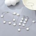 wholesale S925 Silver Baroque Freshwater Natural Pearl Necklace Set Women's French Style Niche Collarbone Chain Custom Processing-0-2
