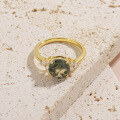 wholesale S925 sterling silver and gold Amazon 19 carat moss gemstone ring with natural dendritic agate-0-0