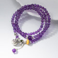 wholesale 999 Silver Fresh, Sweet, Niche-Designed Exquisite Multi-Layer Amethyst "Fu" Character Rabbit Bracelet S7807-0-1