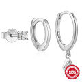 wholesale 925 Sterling Silver Hot-selling Everyday Elegant Diamond-accented Hoop Earring Set,。-0-4