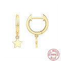wholesale S925 Sterling Silver Dagger Cross Earrings with Evil Eye, Star, and Moon Pendant Hoop-0-12