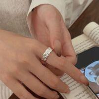 wholesale S925 Sterling Silver Timeless Small Luxe Style Quilted Open Ring for Women, Spring and Summer 2023, Ins Trendy Versatile Elegant Ring-Tongtian sterling silver (opening adjustable)