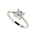 Copper Gold-Plated Square Cut Zircon Women's Solitaire Ring, Fashionable Minimalist Commuter Style, Direct from Manufacturer-0-3