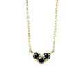 wholesale S925 Sterling Silver Japanese-style Light Luxury Double-sided Heart Birth Month Gemstone Necklace, Mini Heart-shaped Collarbone Chain-0-8