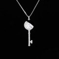 925 Sterling Silver Twilight Star Key Pendant Necklace-0-4
